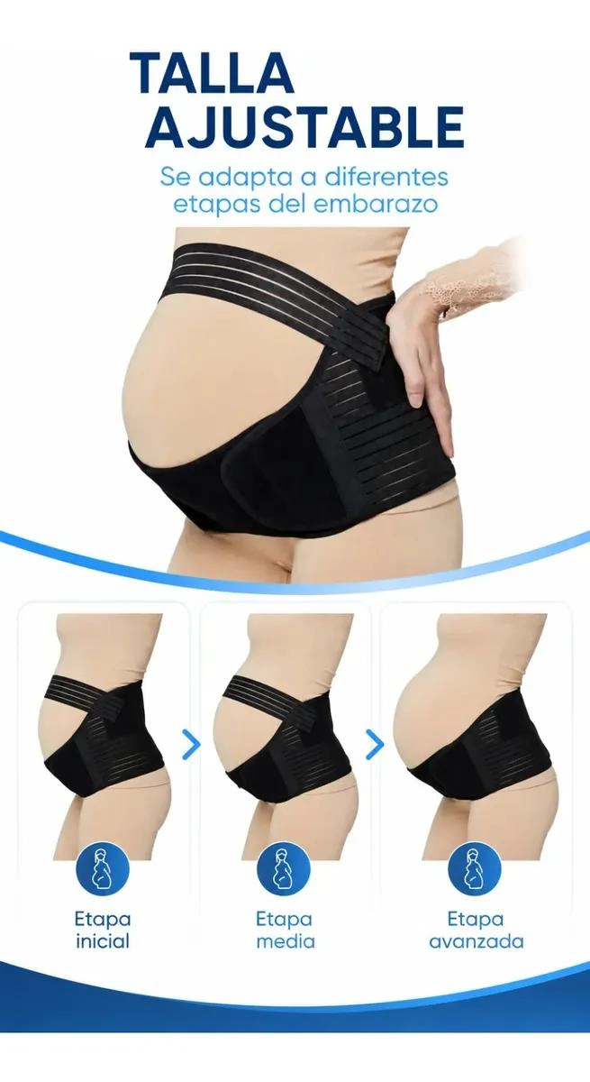 FAJA PRENATAL AJUSTABLE PARA SOPORTE LUMBAR Y ABDOMINAL - 3