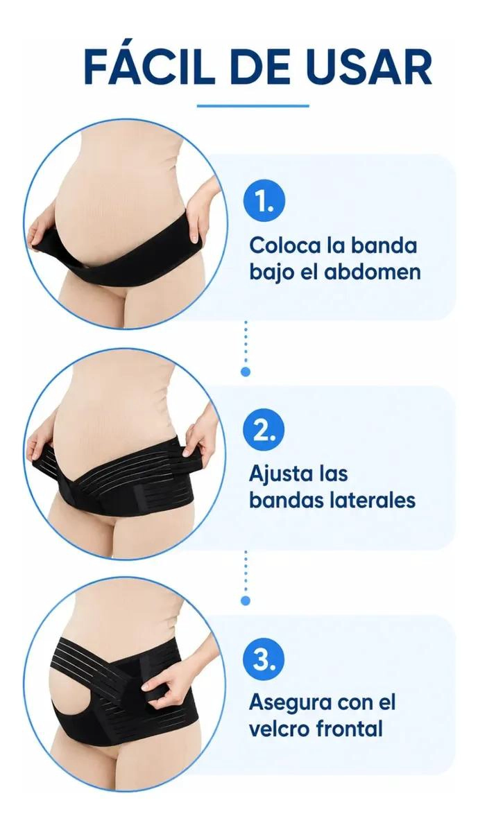 FAJA PRENATAL AJUSTABLE PARA SOPORTE LUMBAR Y ABDOMINAL - 4