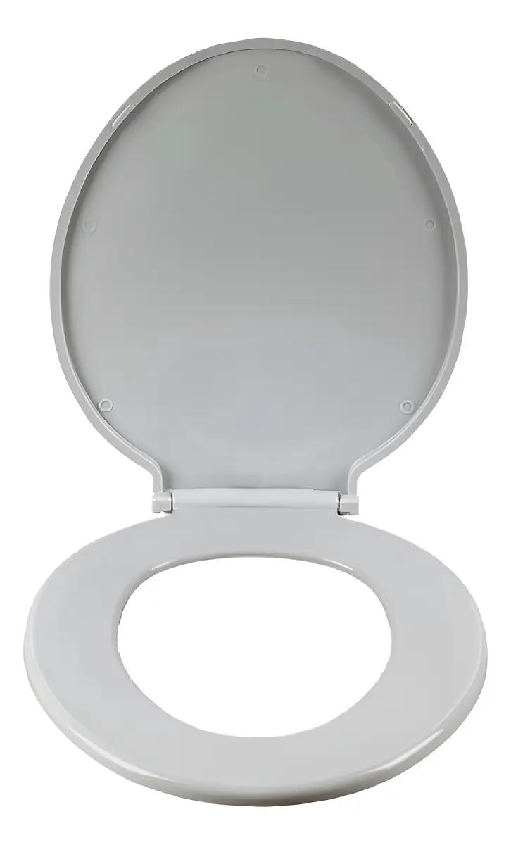 ASIENTO REDONDO UNIVERSAL DE PLASTICO GRIS PARA BAÑO - 1