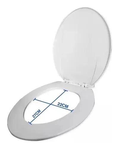 TAPA DE BAÑO OVALADA UNIVERSAL BLANCA PARA INODORO - 4