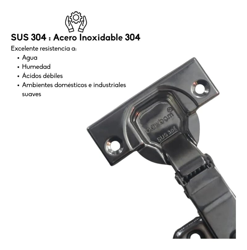 BISAGRAS DE CIERRE SUAVE PARA MUEBLES DE ACERO INOXIDABLE - 4