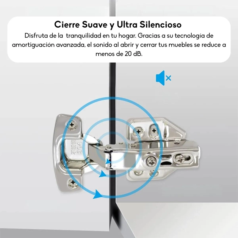 BISAGRAS DE CIERRE SUAVE PARA MUEBLES DE ACERO INOXIDABLE - 6