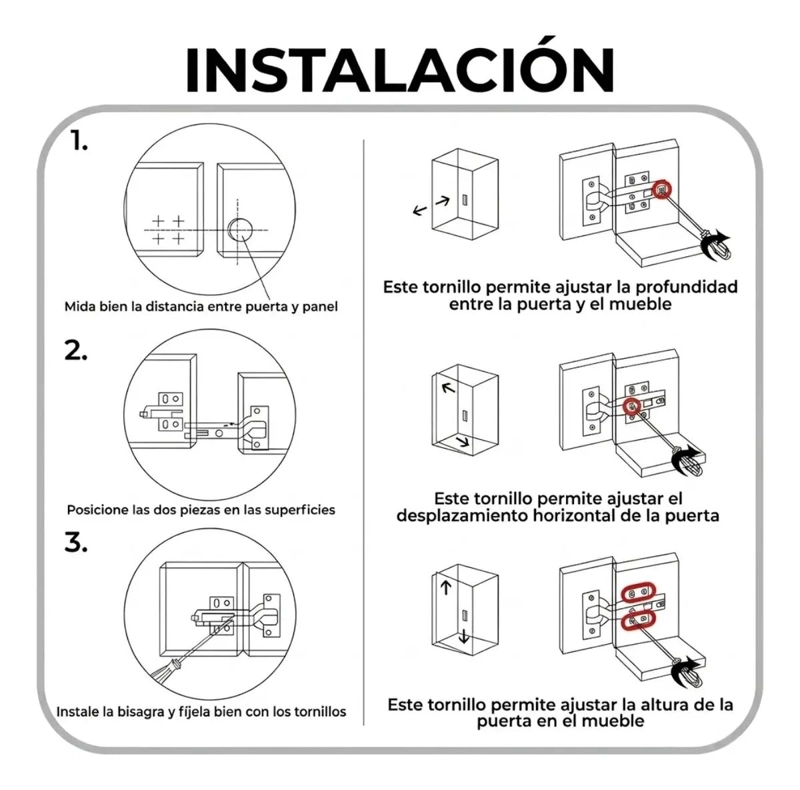 BISAGRAS DE CIERRE SUAVE PARA MUEBLES DE ACERO INOXIDABLE - 9