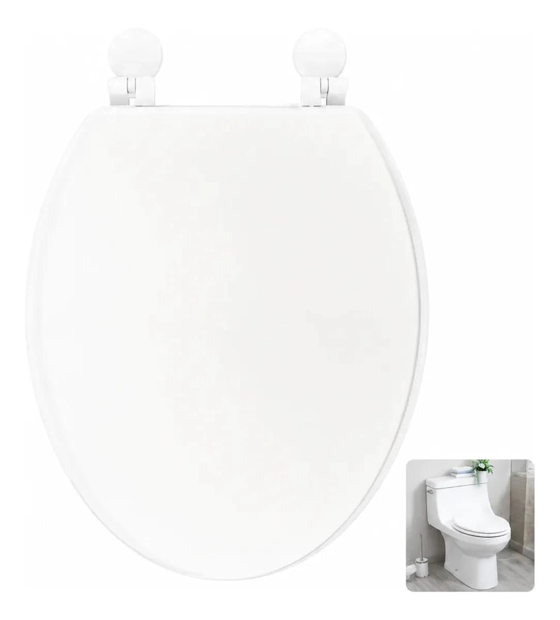 ASIENTO DE INODORO REDONDO DE PLASTICO PARA BAÑO MODERNO - 1