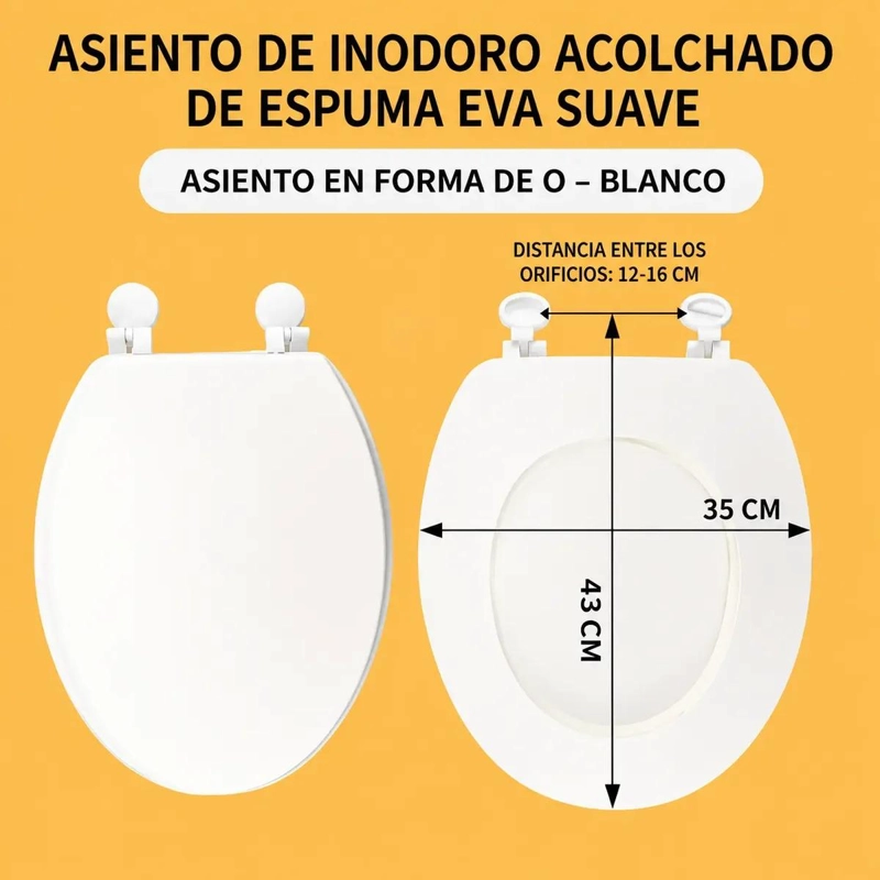 ASIENTO DE INODORO REDONDO DE PLASTICO PARA BAÑO MODERNO - 2