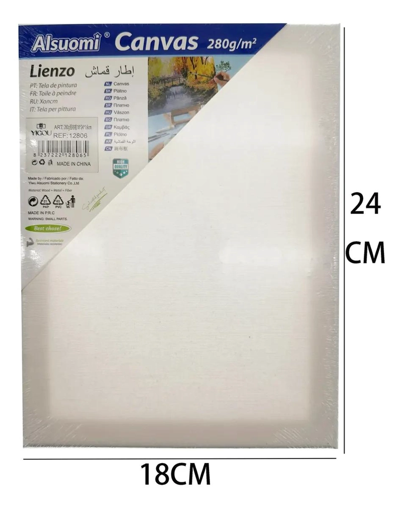 PACK DE 5 BASTIDORES DE MADERA CON LIENZO PARA PINTURA 18X24 CM - 7