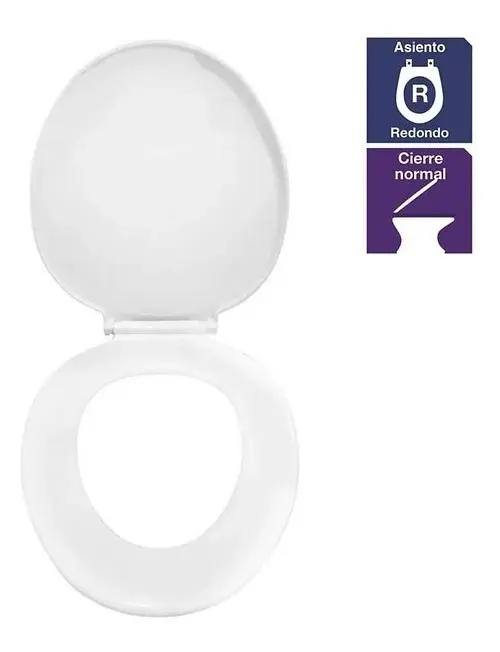 TAPA DE ASIENTO PARA BAÑO COLOR BLANCO CON DISEÑO ELEGANTE - 4