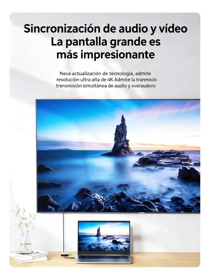 ADAPTADOR HUB TIPO C 2 EN 1 CON SALIDAS HDMI DUAL 4K - 4