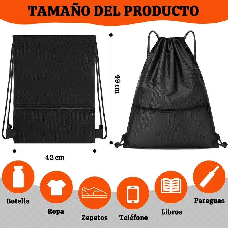 MOCHILA DEPORTIVA CON CORDON IMPERMEABLE PARA GIMNASIO - 2