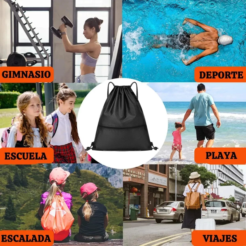 MOCHILA DEPORTIVA CON CORDON IMPERMEABLE PARA GIMNASIO - 9