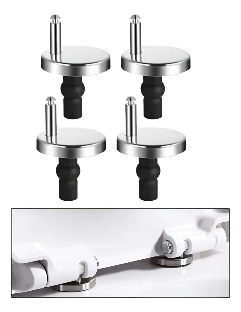 JUEGO DE 4 BISAGRAS PARA ASIENTO DE INODORO CON TORNILLOS DE ACERO - 1