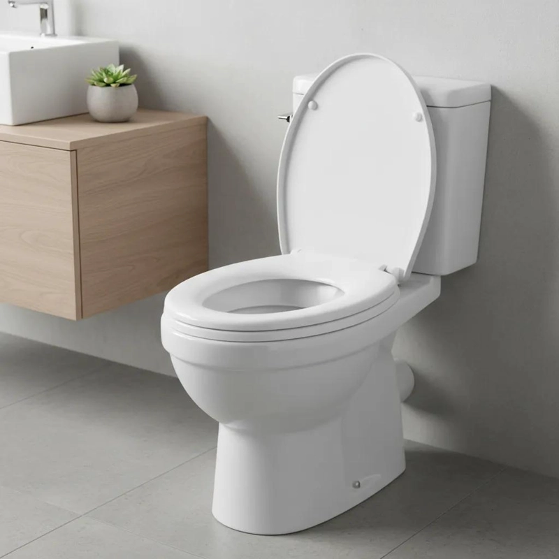 ASIENTO TAPA DE BAÑO SANITARIO UNIVERSAL BLANCO OVALADO - 1