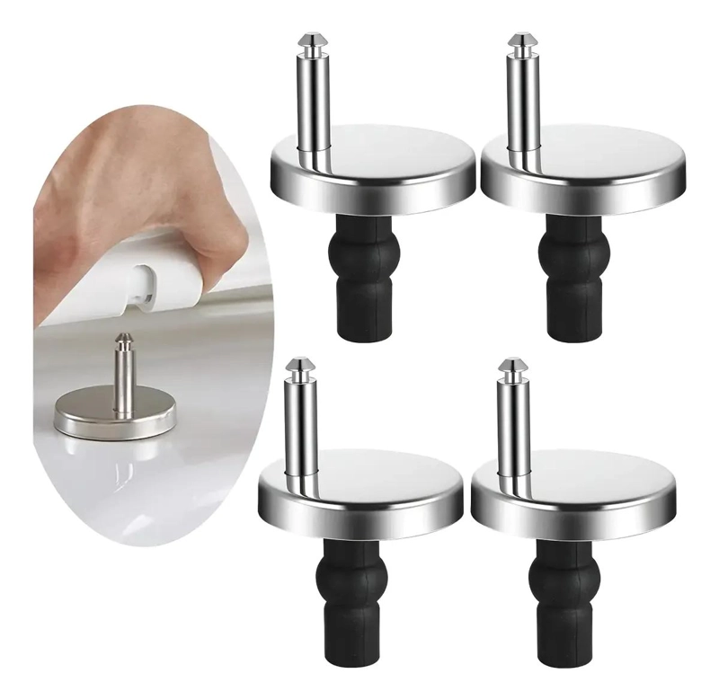JUEGO DE 4 BISAGRAS PARA ASIENTO DE INODORO DE ACERO INOXIDABLE - 1