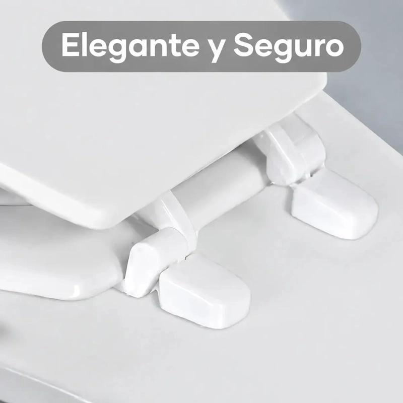 TAPA DE INODORO UNIVERSAL BLANCA CON DESCENSO LENTO - 6