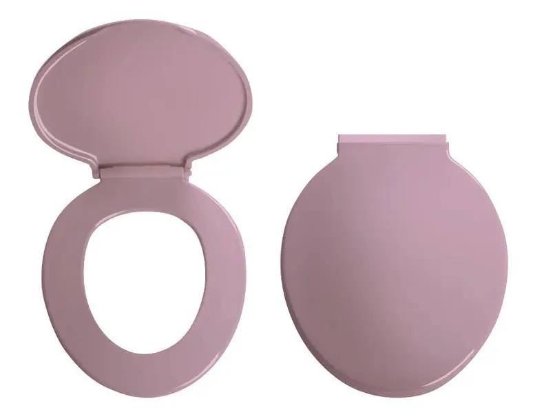ASIENTO REDONDO UNIVERSAL DE PLASTICO ROSA PARA BAÑO - 1