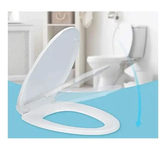 TAPA DE INODORO OVALADA BLANCA PARA BAÑO - 2
