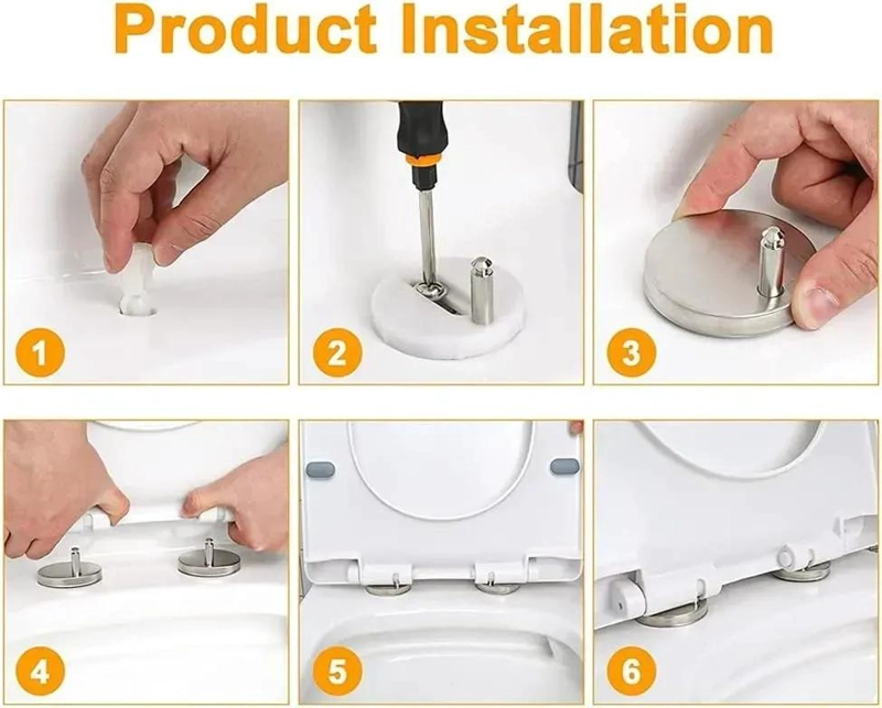 TORNILLOS DE REEMPLAZO PARA ASIENTO DE INODORO, 2 PIEZAS - 3