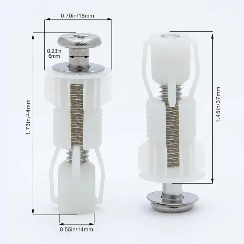 TORNILLOS DE REEMPLAZO PARA ASIENTO DE INODORO, 2 PIEZAS - 4