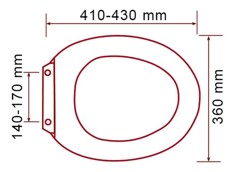 TAPA DE INODORO PLASTICA OVALADA PARA SANITARIOS - 2