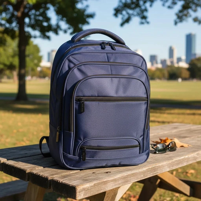 MOCHILA IMPERMEABLE ECO CUERO ESPACIOSA 47 CM - 1