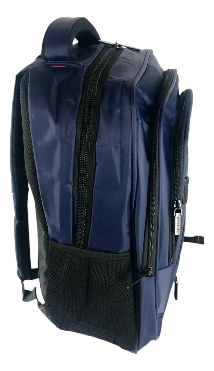 MOCHILA IMPERMEABLE ECO CUERO ESPACIOSA 47 CM - 5