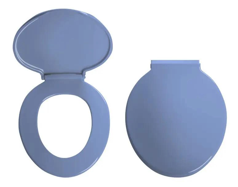 ASIENTO REDONDO UNIVERSAL DE PLASTICO CELESTE PARA BAÑO - 1