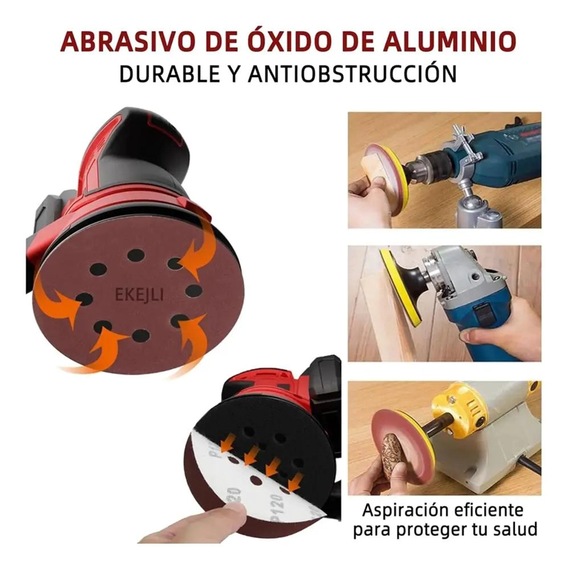 PAPEL DE LIJA CON VELCRO 5'' PARA MADERA Y METAL - 4