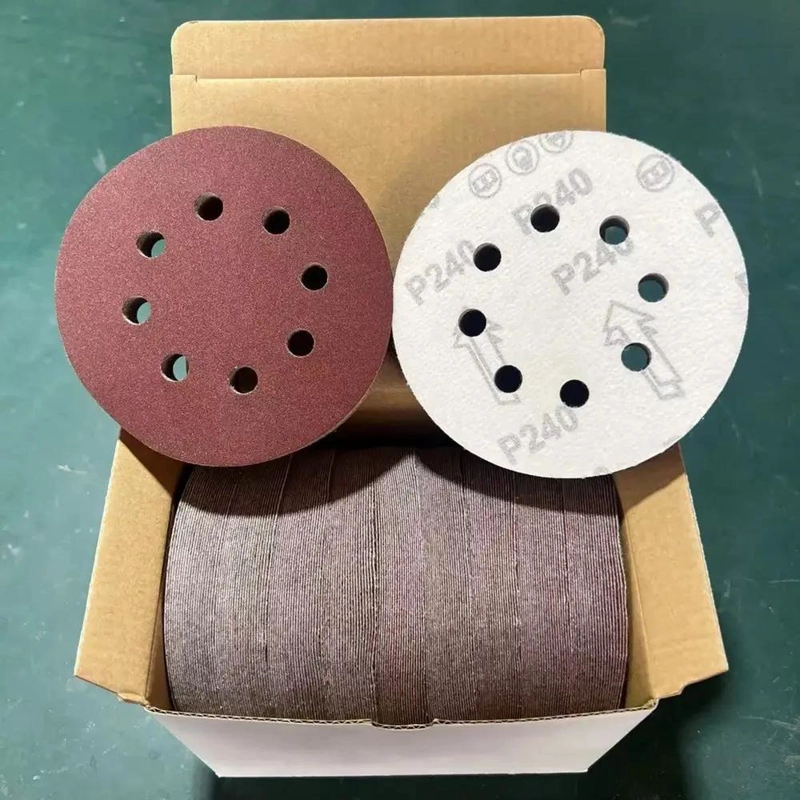 PAPEL DE LIJA CON VELCRO 5'' PARA MADERA Y METAL - 8