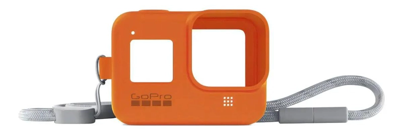 FUNDA DE SILICONA NARANJA Y CORREA PARA CAMARA HERO8 - 3