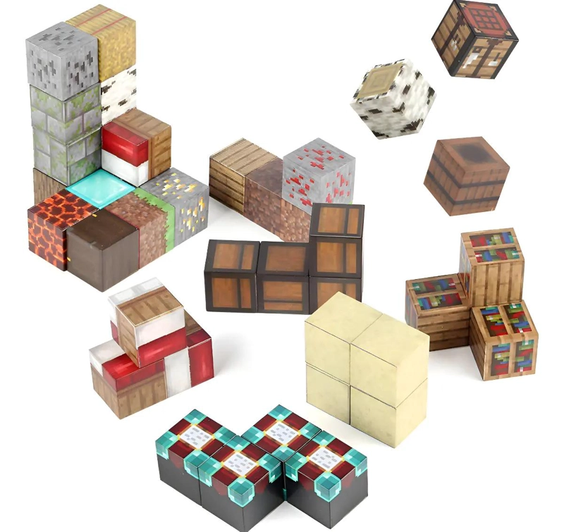 SET DE 50 BLOQUES MAGNE TICOS DE COLORES ALEATORIOS DE 2 CM - 1