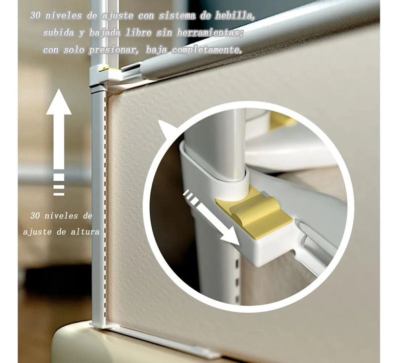 BARANDA DE SEGURIDAD AJUSTABLE PARA CAMA DE NIÑOS 180CM - 4