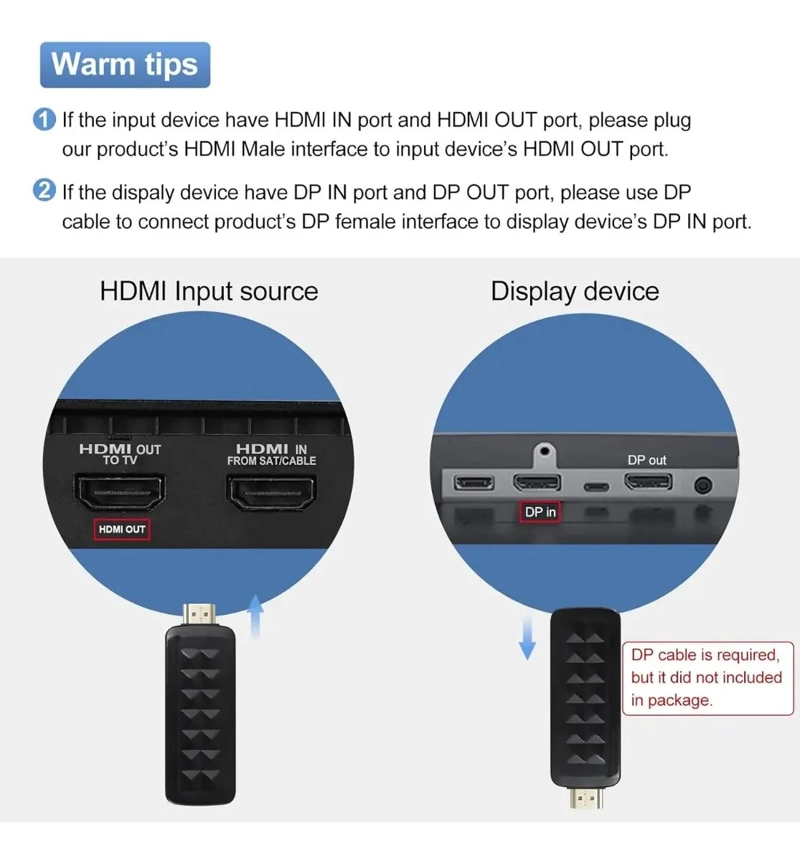 ADAPTADOR HDMI MACHO A DISPLAYPORT HEMBRA ACTIVO 4K 60HZ - 4