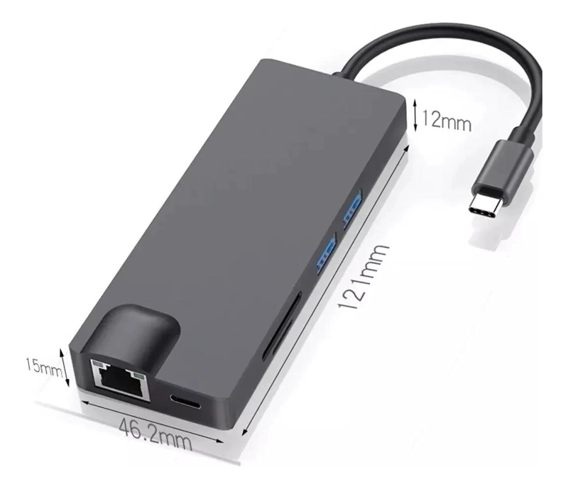 HUB USB TIPO C CON HDMI, VGA Y LECTOR DE TARJETAS SD - 4