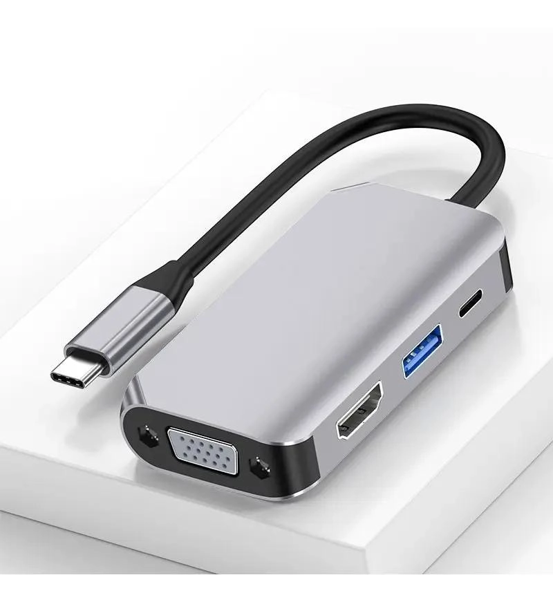 ADAPTADOR TIPO-C A HDMI, VGA Y USB 3.0 - 4