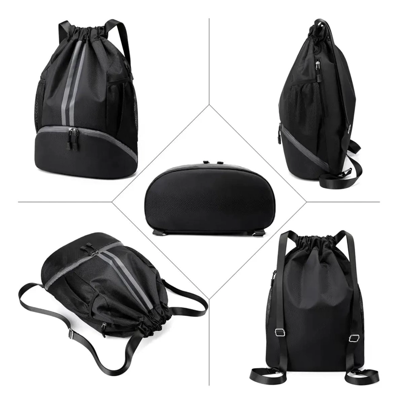 MOCHILA DEPORTIVA IMPERMEABLE CON DISEÑO DE CORDON Y GRAN CAPACIDAD - 3