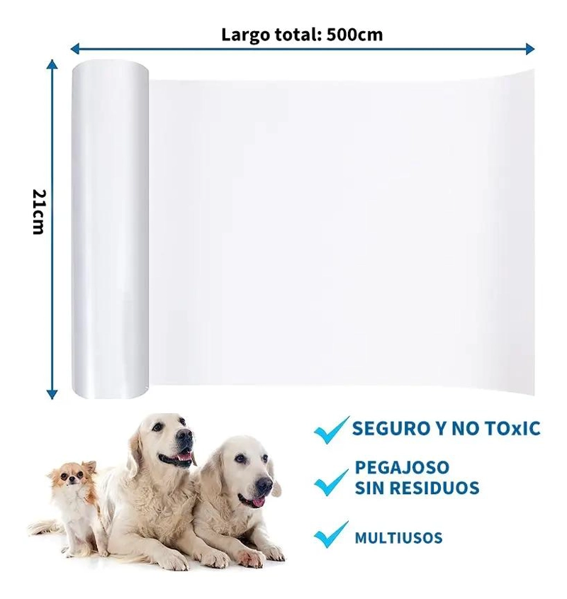 PROTECTOR ADHESIVO ANTIRAYADURAS PARA MUEBLES 21CM X 5M - 2
