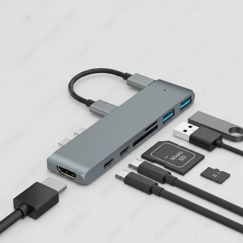 ADAPTADOR 7 EN 1 TIPO-C PARA MACBOOK AIR Y PRO - 1