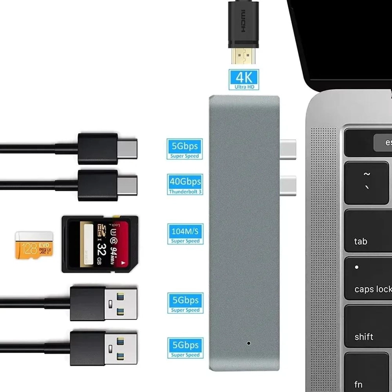 ADAPTADOR 7 EN 1 TIPO-C PARA MACBOOK AIR Y PRO - 4