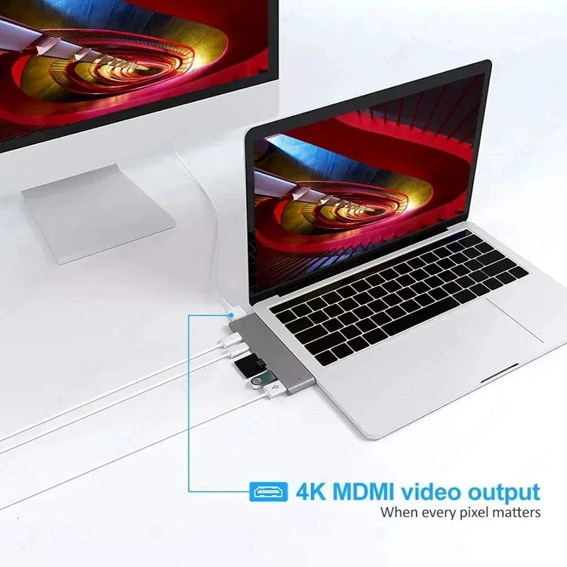 ADAPTADOR 7 EN 1 TIPO-C PARA MACBOOK AIR Y PRO - 6