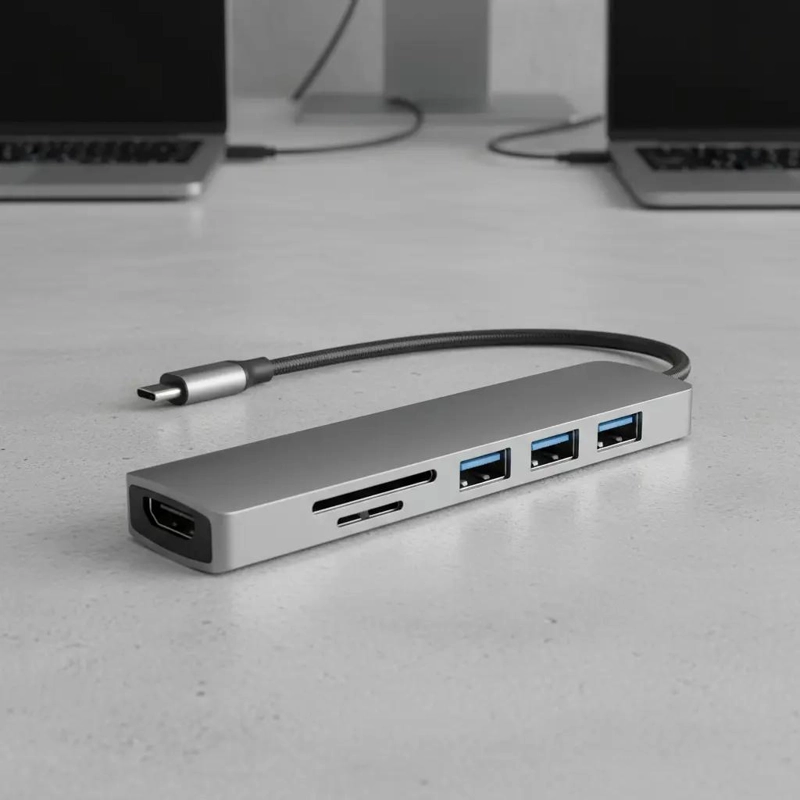 ADAPTADOR HUB USB TIPO C 6 EN 1 CON HDMI Y TF/SD - 4