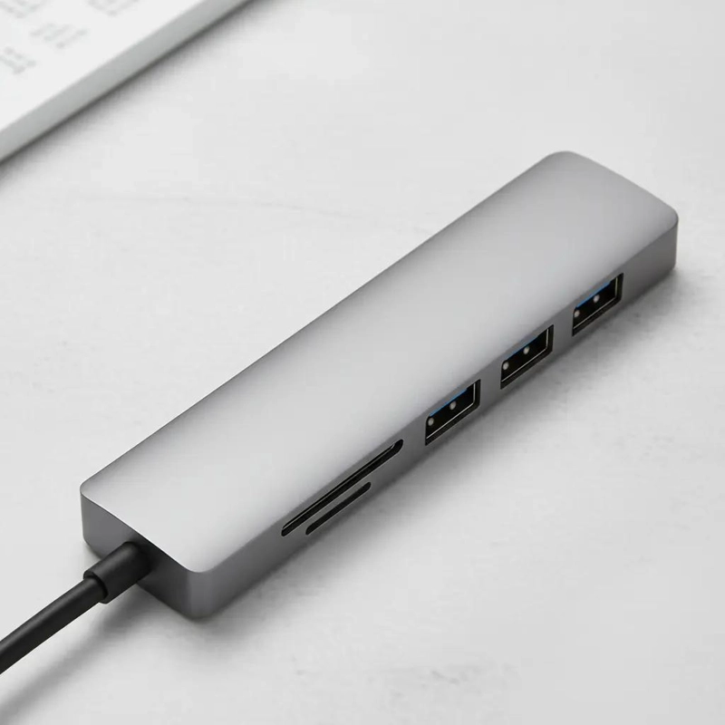 ADAPTADOR HUB USB TIPO C 6 EN 1 CON HDMI Y TF/SD - 5