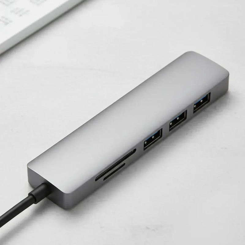 ADAPTADOR HUB USB TIPO C 6 EN 1 CON HDMI Y TF/SD - 5