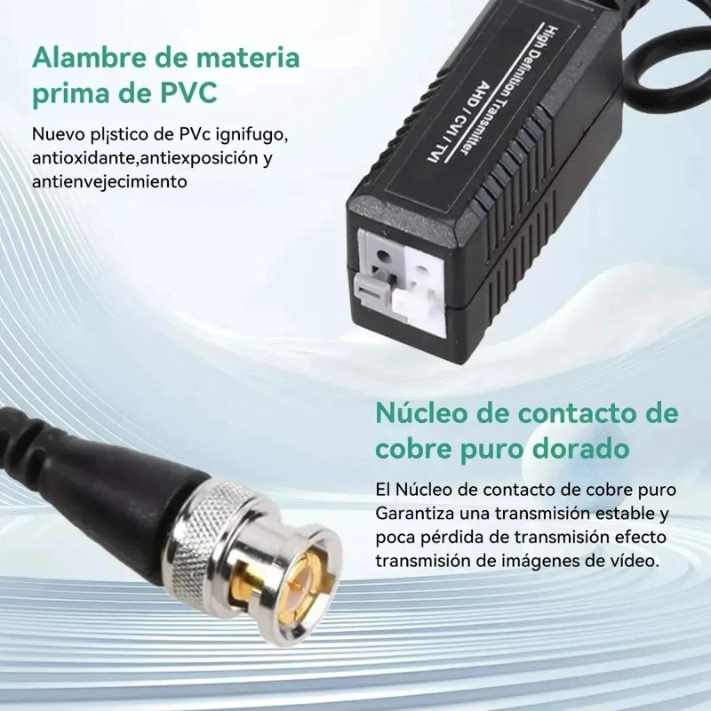 KIT DE 6 BALUNS DE VIDEO HD CON CONECTORES DE ENERGIA - 9