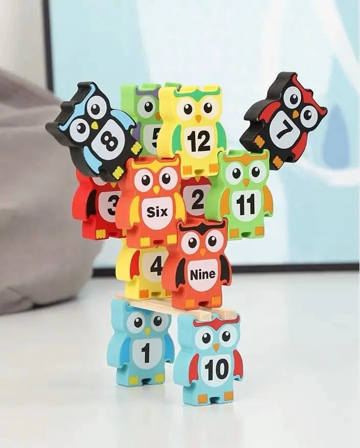 BLOQUES DE EQUILIBRIO DE BUHO PARA DESARROLLO INFANTIL - 4