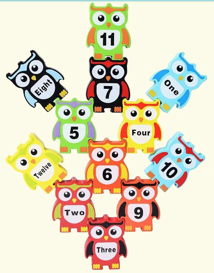BLOQUES DE EQUILIBRIO DE BUHO PARA DESARROLLO INFANTIL - 6