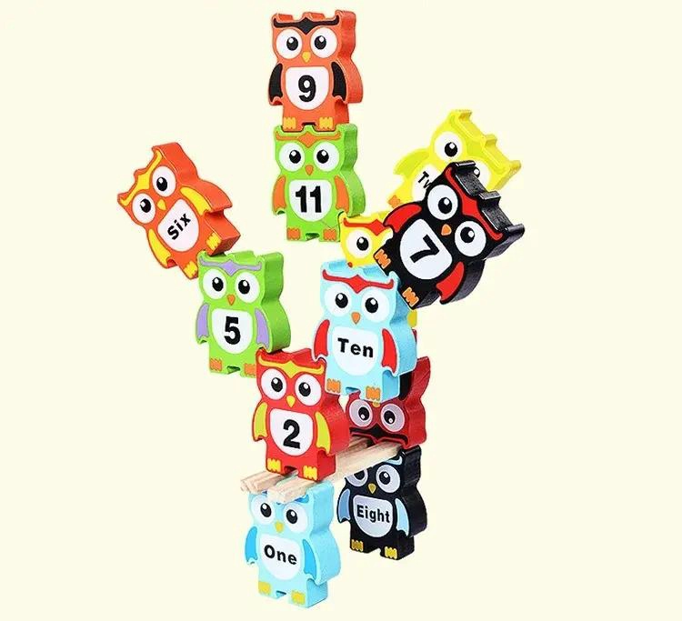 BLOQUES DE EQUILIBRIO DE BUHO PARA DESARROLLO INFANTIL - 7