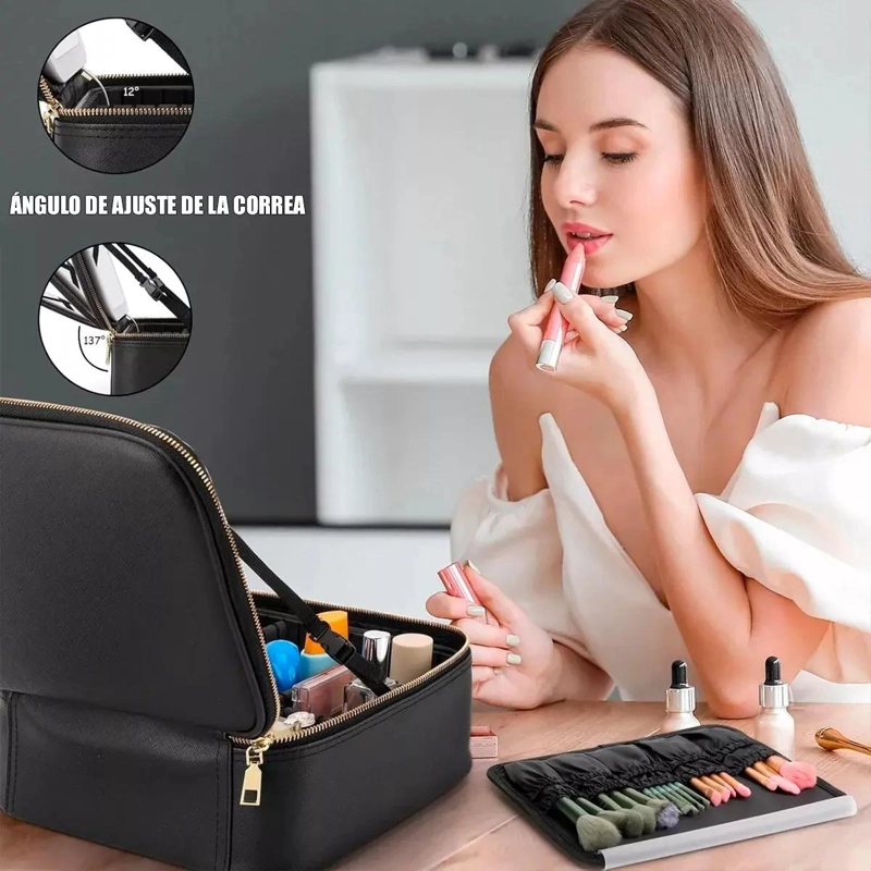 ORGANIZADOR DE COSME TICOS CON ESPEJO Y LUZ LED - 6