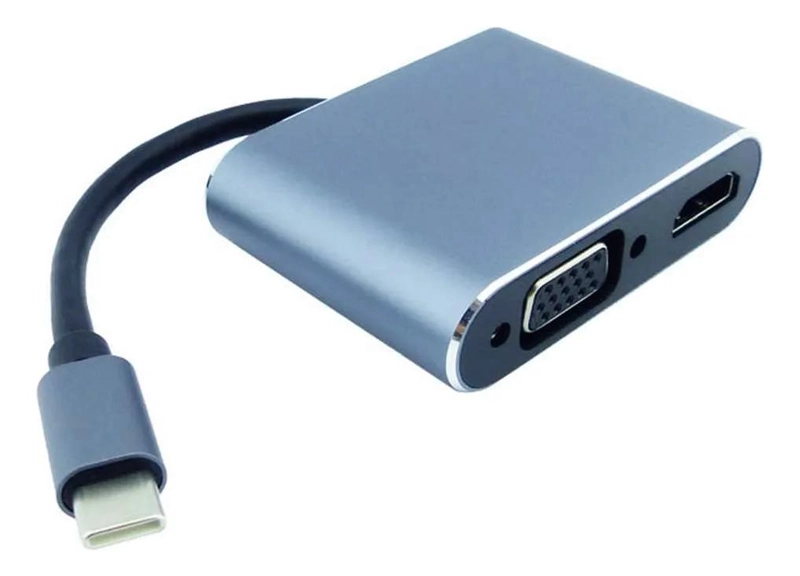 ADAPTADOR USB TIPO C A VGA HDMI Y USB HEMBRA - 1
