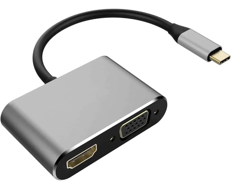 ADAPTADOR USB TIPO C A VGA HDMI Y USB HEMBRA - 2