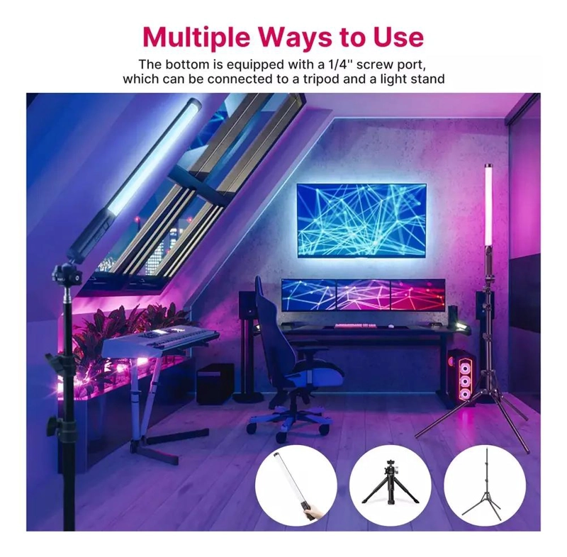 TUBO DE LUZ LED RGB PORTATIL PARA FOTOGRAFIA Y VIDEOS - 2